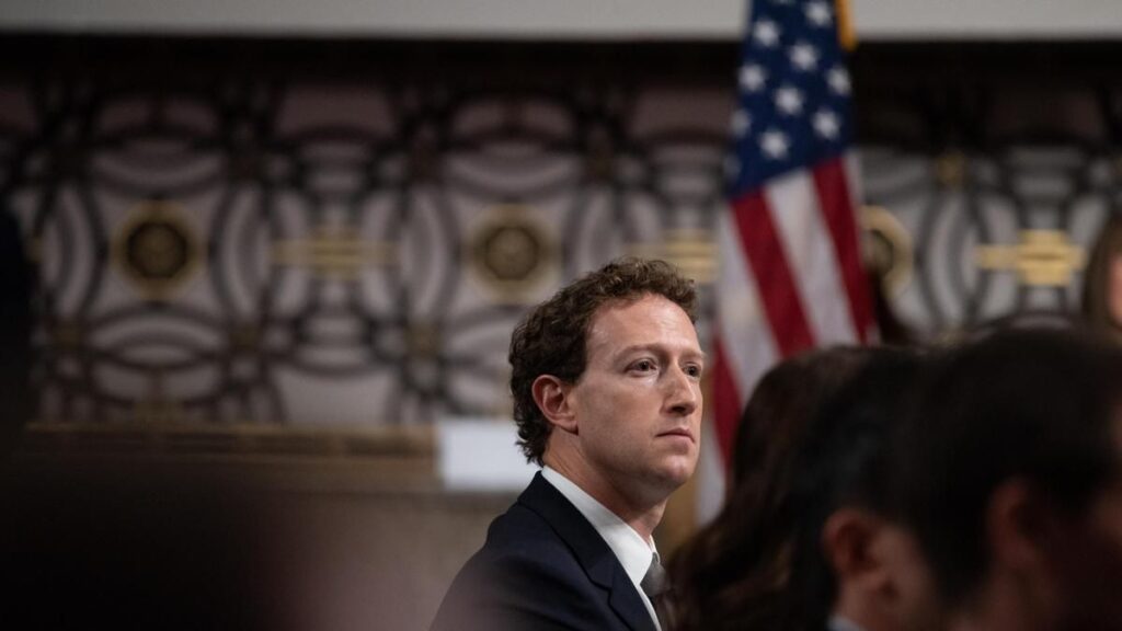 CEO of Facebook Mark Zuckerberg at a Senate Judiciary Hearing.