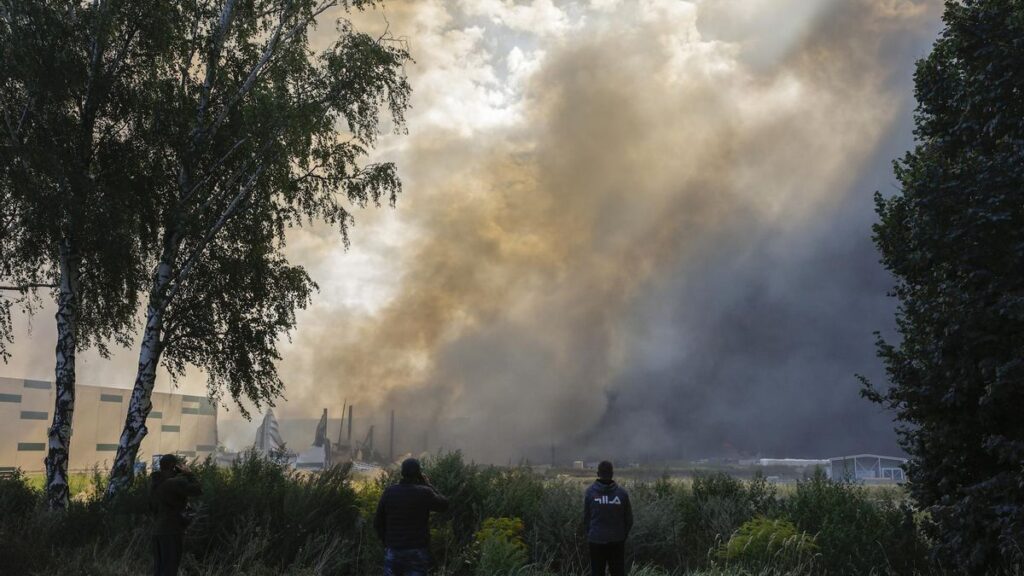 The aftermath of Russian combined shelling in Kyiv