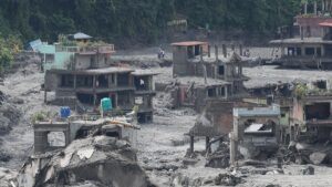 Aftermath of flash floods along Nepal-Tibet border