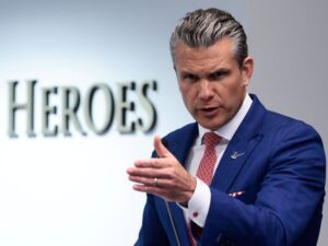 U.S. Defense Secretary Hegseth honors Marines who served during Abbey Gate attack in Kabul, at the Pentagon in Washington