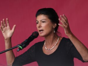 Sahra Wagenknecht Campaigns For BSW In Saxony-Anhalt Elections