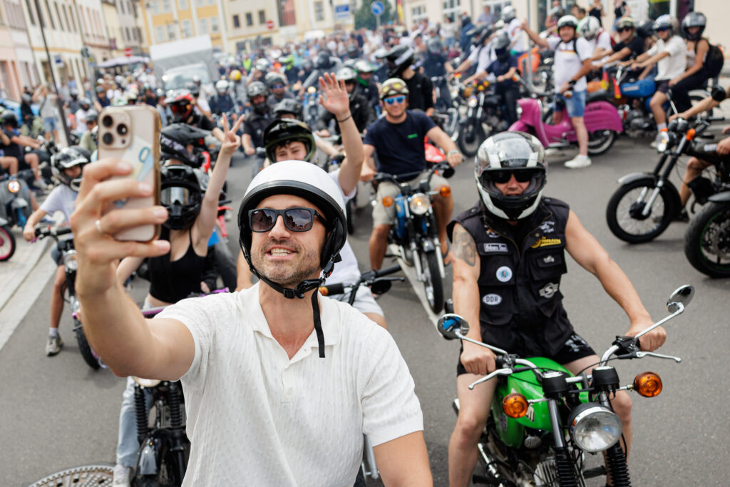 AfD Holds Simson Motorcycle Gathering During Saxony-Anhalt Election Campaign