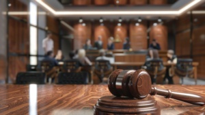 the legal hammer is on the table in the room