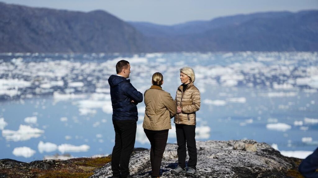 Danish Prime Minister Mette Frederiksen arrives in Nuuk